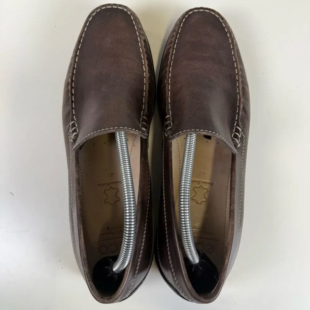 Ecco Men’s 43 U.S. 10 Brown Leather Slip On Dress Shoes Loafers